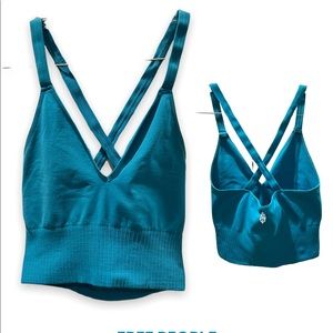 FREE PEOPLE bright blue sports bra top